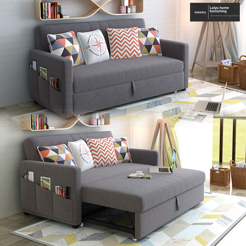 Extendable Sofa Bed for Small Spaces, Multi-Functional Convertible Couch with Side Pockets, Various Color Options, Space-Saving & Practical Living Roo