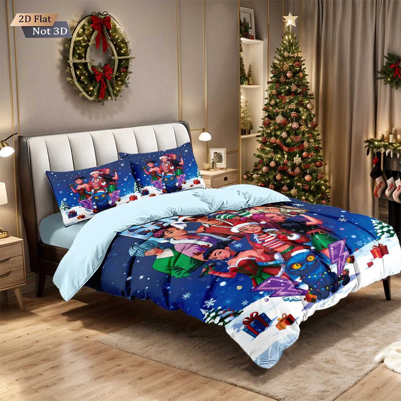 3pcs K-Pop Demon Hunters printed coreless down comforter set multi size bedroom bedding decoration soft and machine washableM251118
