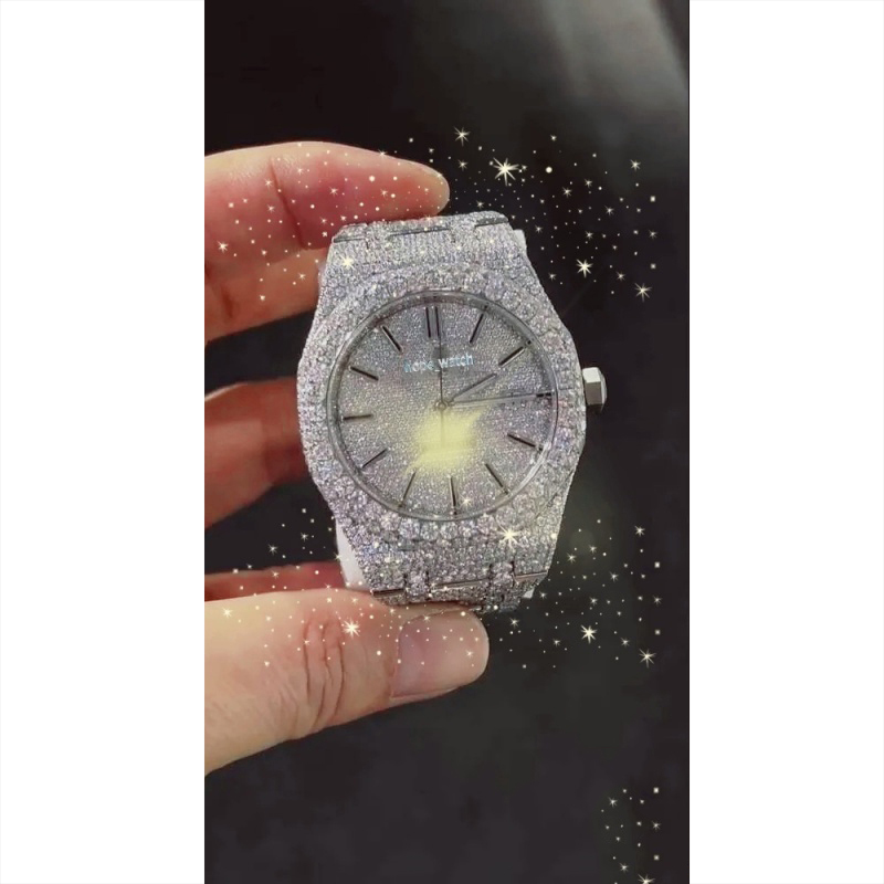 High-quality mens and womens moissanite diamond watch, Luxury design Fully Automatic mechanical D color Iced Out VVS Watches Fast Shipping