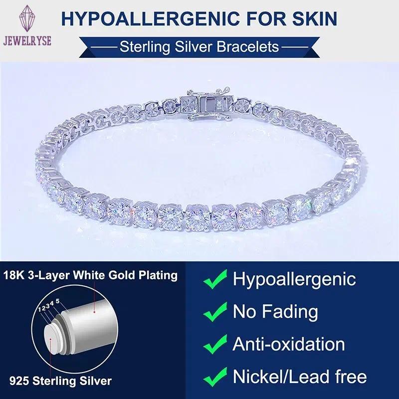 Men's Cuban Link Chain 8mm Solid Sterling Silver Hip Hop Necklace Iced Out Tennis Chain Jewelry Gift for Him