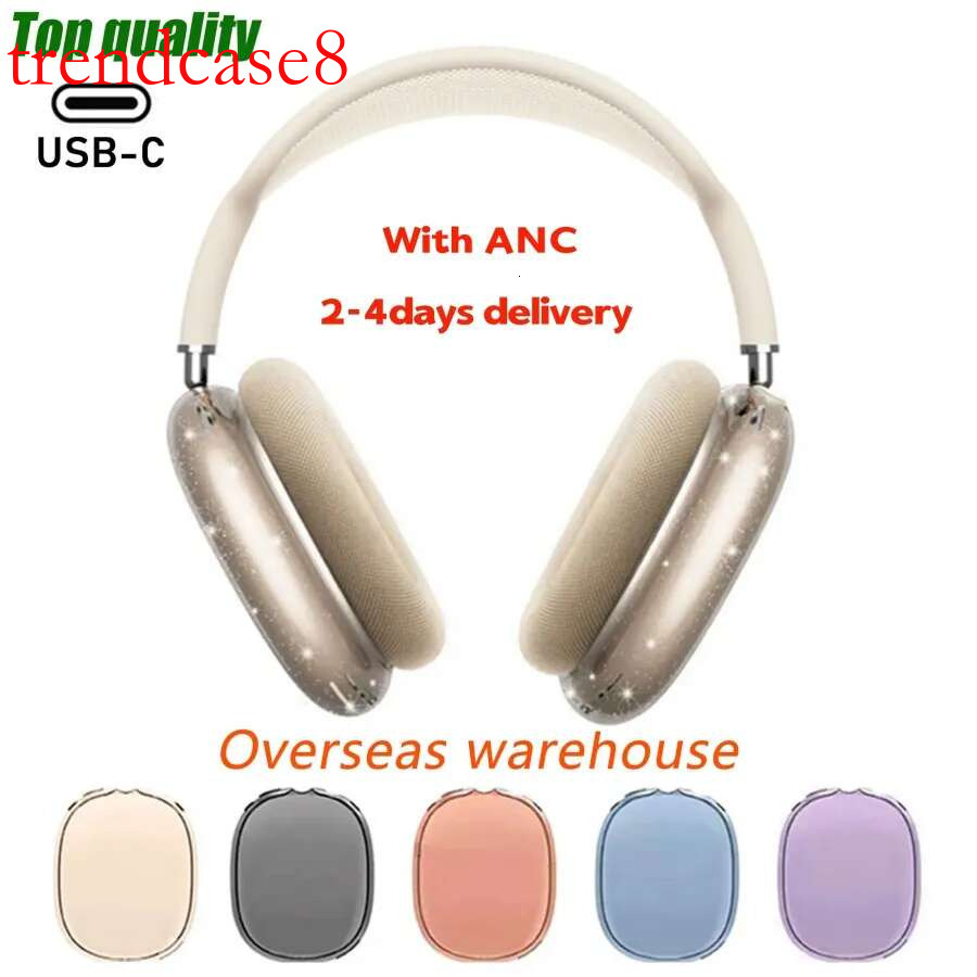 USA Stock Metal shell with ANC Air pro 3 4 Headband Headphone Accessories Transparent Silicone Waterproof Protective case podspro Max 2 Headphones cov