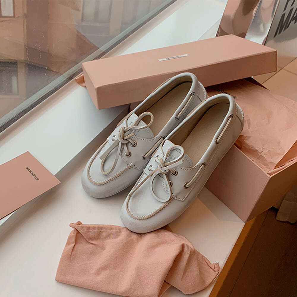 Brown Cowhide Vintage distress Lace-up Designer Shoe Soft Sole platform Loafers Slip-on Women's Leather Shoes for women