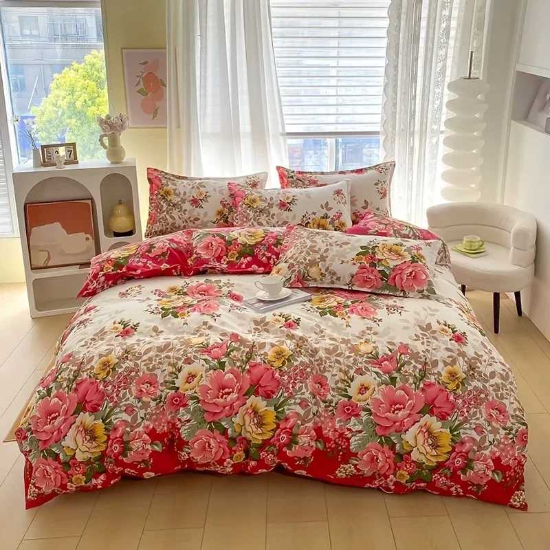 Floral Duvet Cover Set with Zipper Closure - 3 Piece Bedding Set Includes 1 Duvet Cover and 2 casesM251118