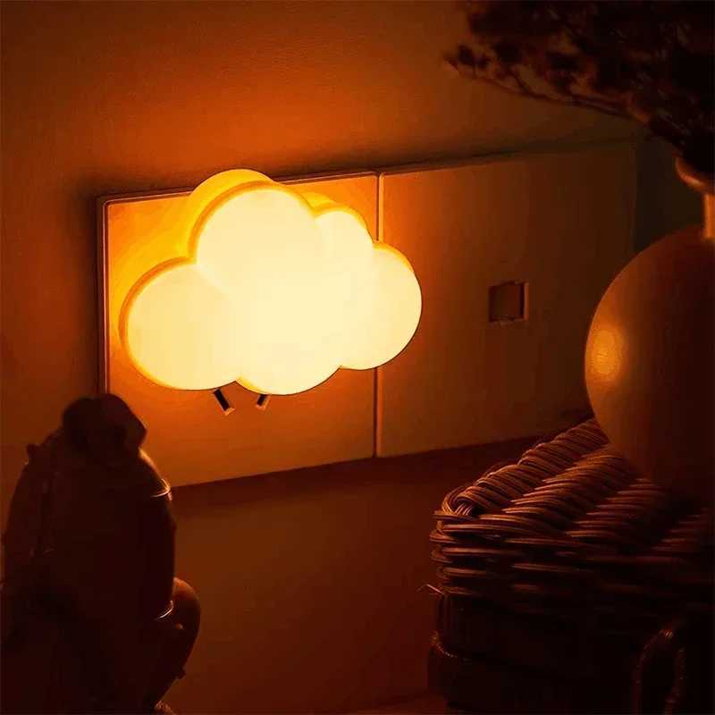 Sensor LED Night Light EU/US Plug-in Cute Cloud Night Lights For Kids Adults Bedroom Bedhead Hallway Dream Lighting Night Lamp M251118