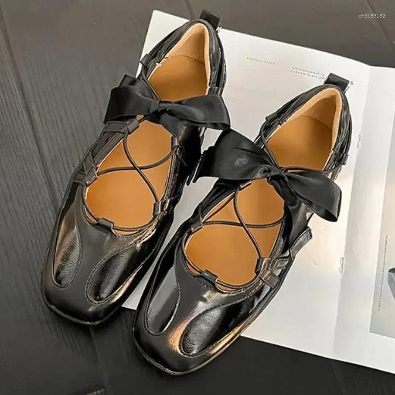 Lanjia Casual Shoes Ballet Flat Sneakers Woman S Thick Bottom Bowknot Hollow Out Women Fashion Designer Mary Jane Comfort Female Zapatos Ef C