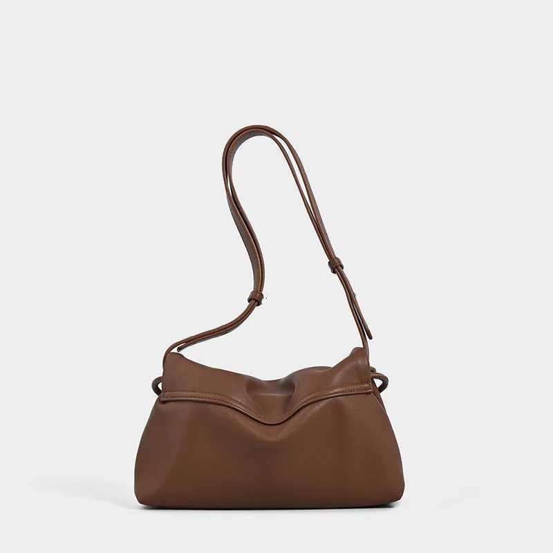 NEW Elegant Luxury Cowhide Crossbody Shoulder BagDrawstring Pleated Lucky BagDesigner Solid Color Womens Bucket HandbagW251118