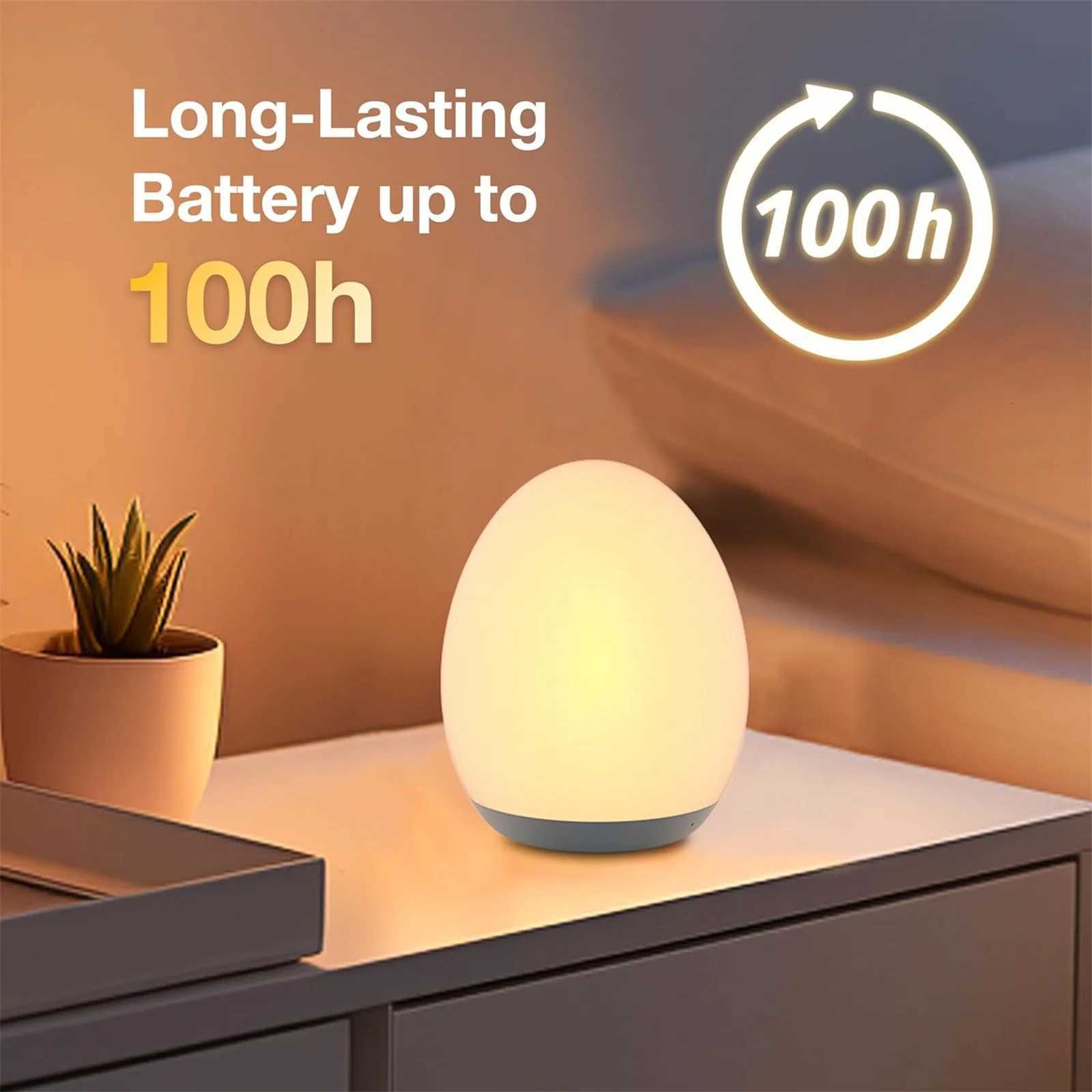 LED Night Lights USB Rechargeable Egg Shape RGB Pat Light Baby Feeding Sleeping Eye Protection Lamp Outdoor Bar Table Lamp M251118