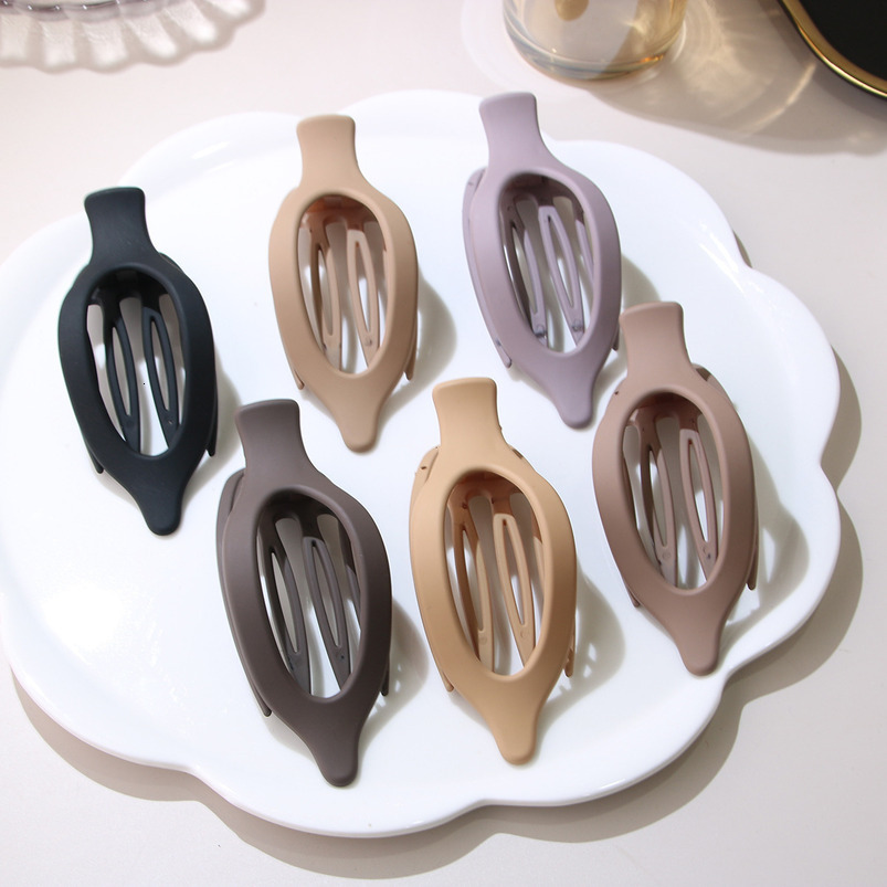 Frosted Pointed Fashion Milk Coffee Color Large Bun Duckbill Hair Accessory Shark Clip