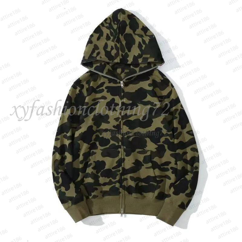 2025 Designer BapeliesHoodie and Hoodie Woman Full Zip Up Sharks Brand Hoodies Print Jacket Sweatshirt Hooded Streetwear Camouflage Shirt Camouflage Hoodie dh