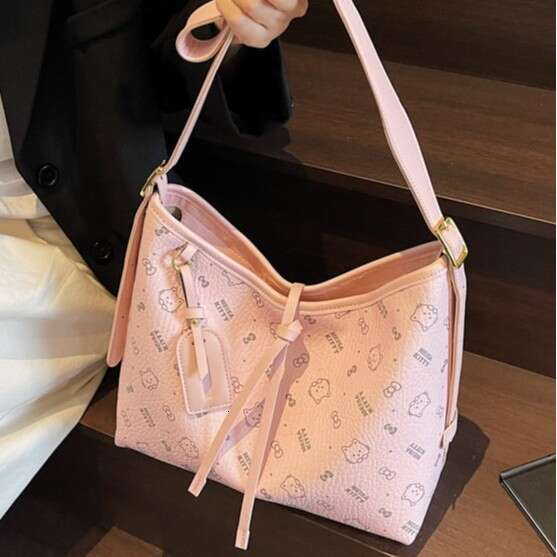 Korean printed tote new fashionable versatile casual shoulder women's bag, niche and trendy design, underarm bag