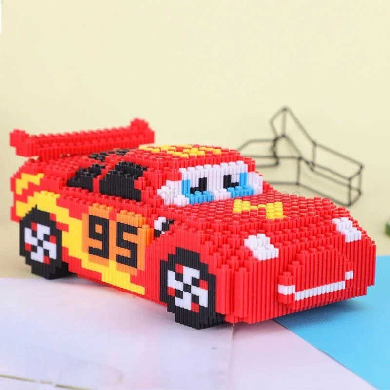 Disney Cartoon Pixar Cars 3 Diamond Building Blocks Lightning Mcqueen Cute Diy Model Connection Mini Bricks Car Blocks Toys Gift W20250418