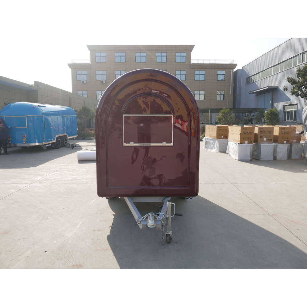 Hot Dog Round Cart Snacks Stainless Steel Food Truck Food Trailer