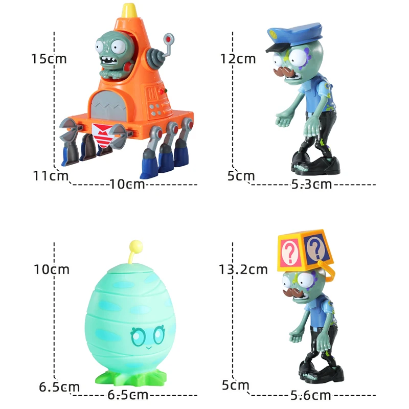 Plants Vs Zombies 2 Licensed Peashooter Mecha 10-Piece PVC Action Figure Set Non-Toxic Battle Role Play Bulk Stock Kids Birthday Party Favors