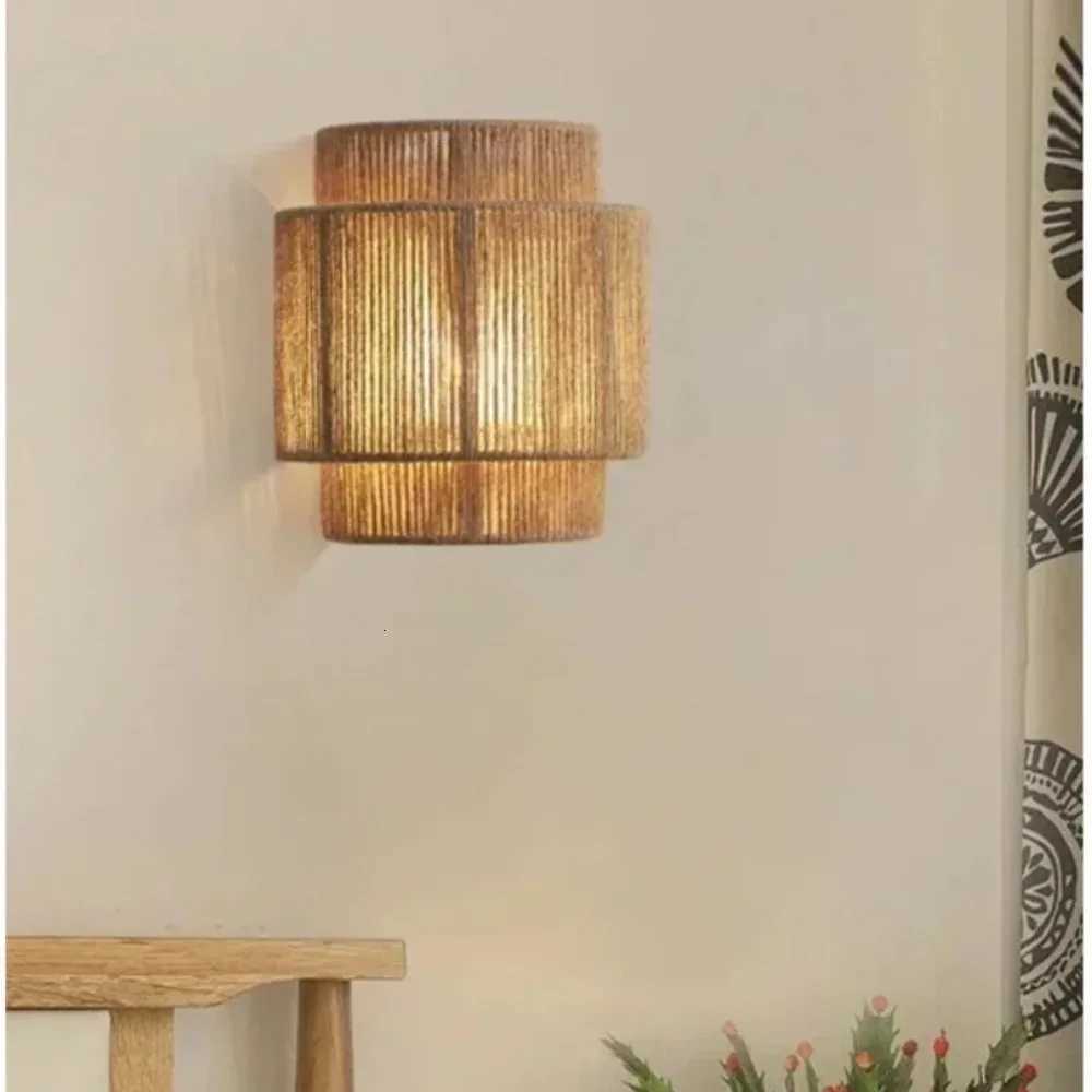 1/5PCS Modern Wall Lamps Hemp Rope Wall Light or Bedroom Bedside Lights for Living Room Aisle Decoration Wall Lamp Handcraft M251118