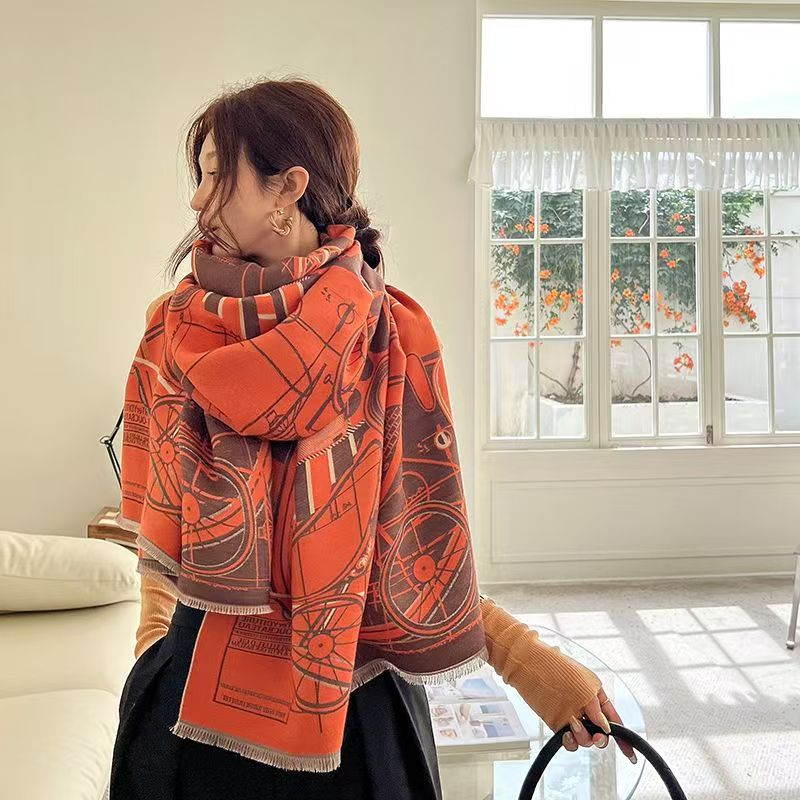 T503 scarf women's winter all-match thick cashmere air-conditioned room shawl neck protection student scarf outer wear warm dual-purpose