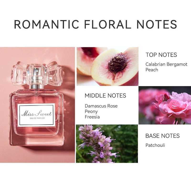 50ML 1.7FL. OZ durable female perfume romantic floral note perfume peach bergamot rose patchouli perfume M250418