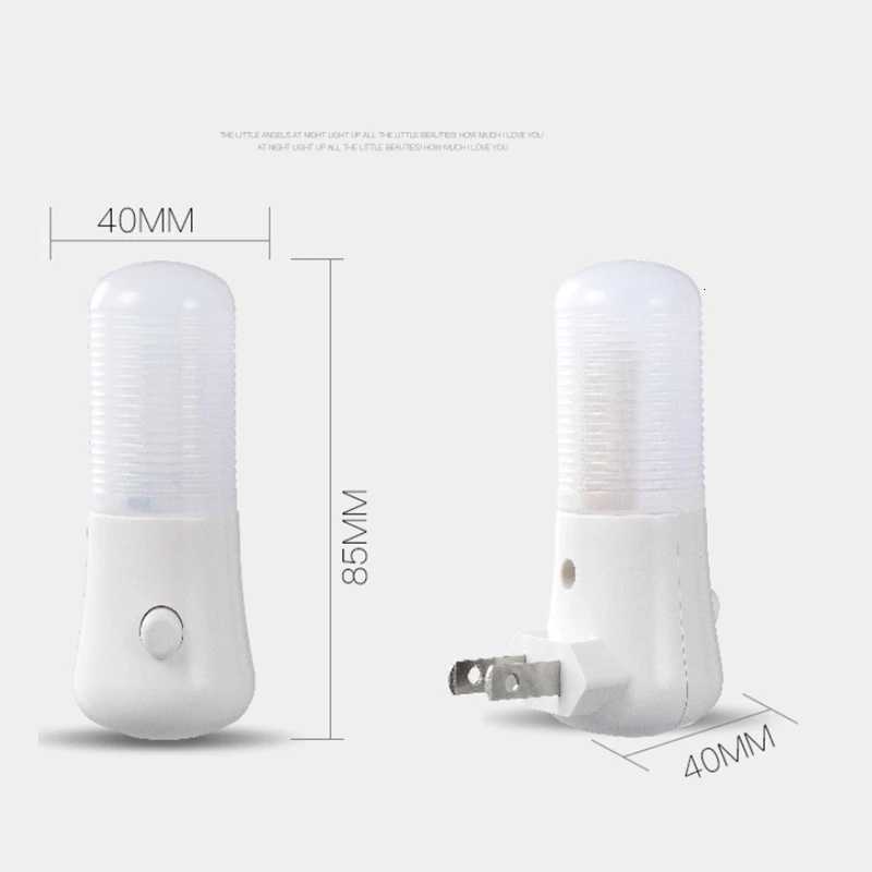 LED Night Light EU/US Plug Push Button Switch Wall Socket Lamp Bedroom Bedside Lamp Baby Room Corridor Home Decor Night Lights M251118