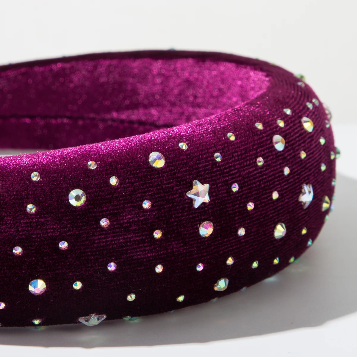 European and American Retro Velvet Sponge Headband Inlaid With Colorful Rhinestones Exuding a Starry and Sparkling Aura 251113 - view 6