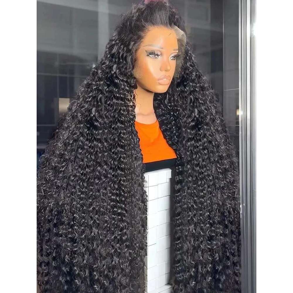 Deep Wave 13X6 HD Frontal Human Hair 30 40 Inch Curly Wigs 13X4 Lace Front Wig Indian For Black Women Raw 250 Density