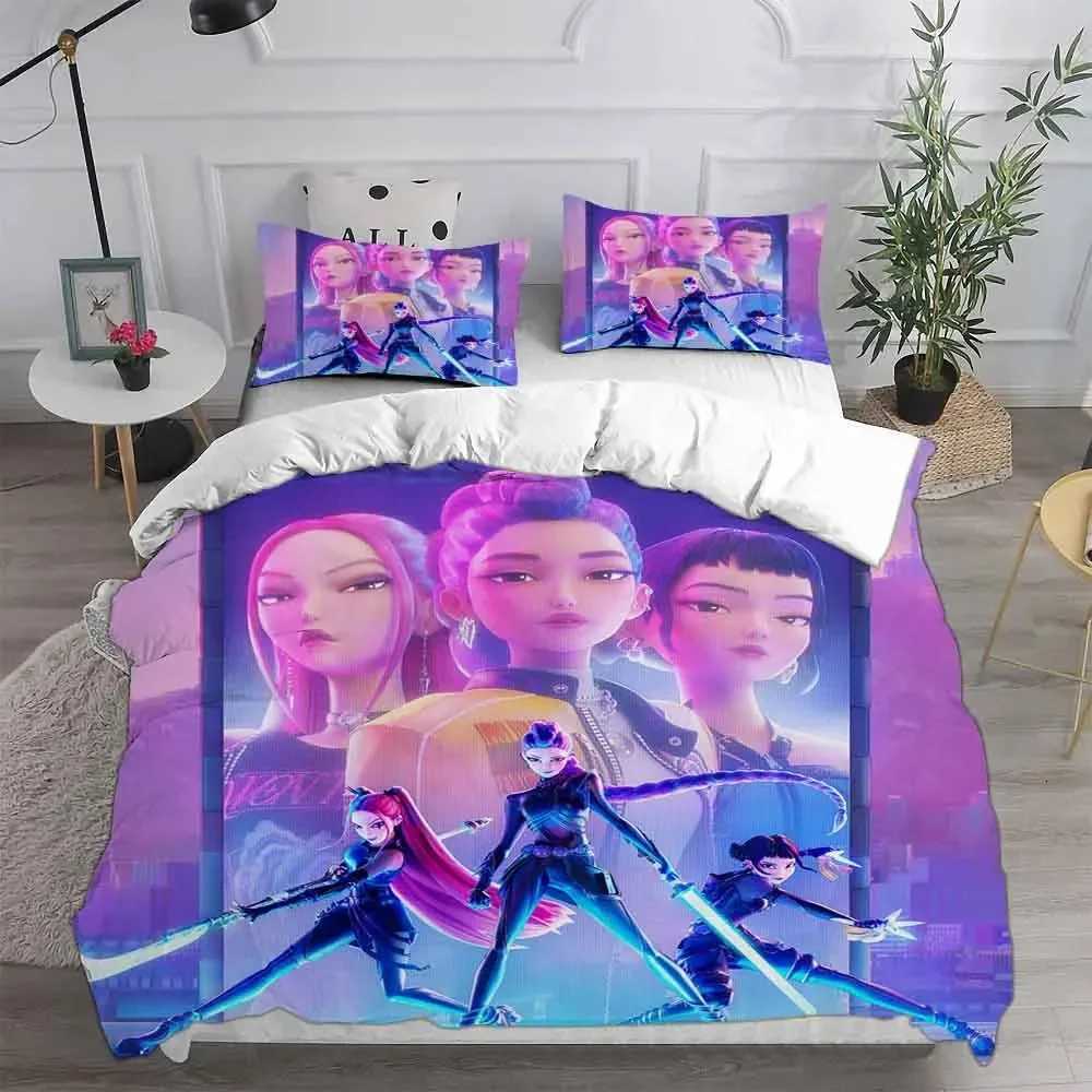 D-Demon Hunters K-pop Girls Boys Group Printed Coreless Duvet Cover Multi Size Bedroom Dormitory Holiday Bedding DecorationM251118