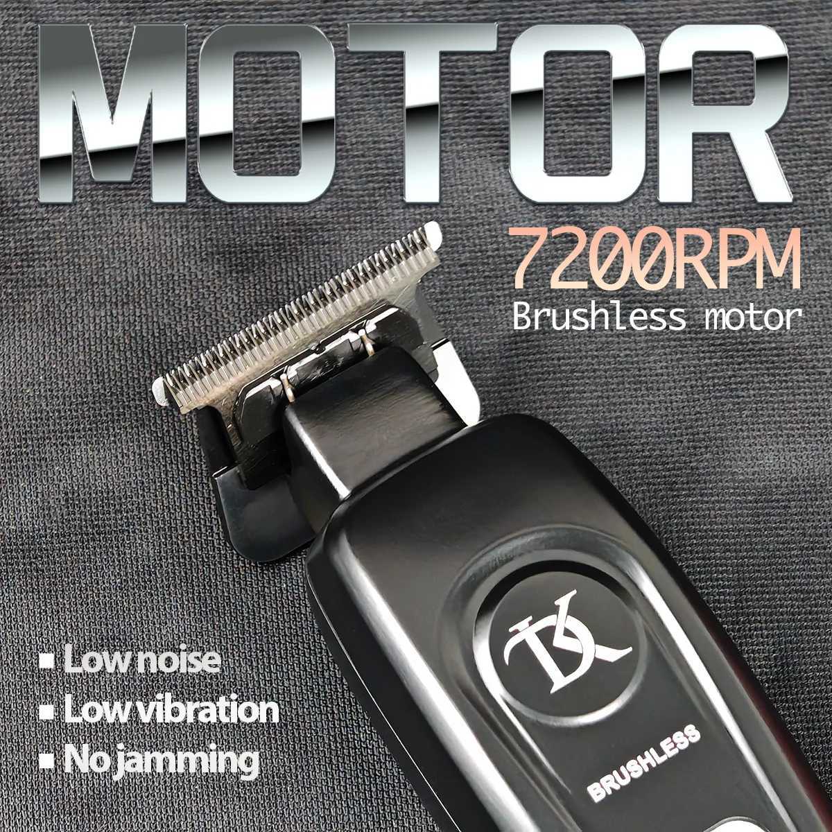 7200RPM Professional Hairdressing Trimmer DLC Full Metal Hairdressing Surface Base Charging Clipper Suitable for Mens Barber Brushless Motor DK-078W25