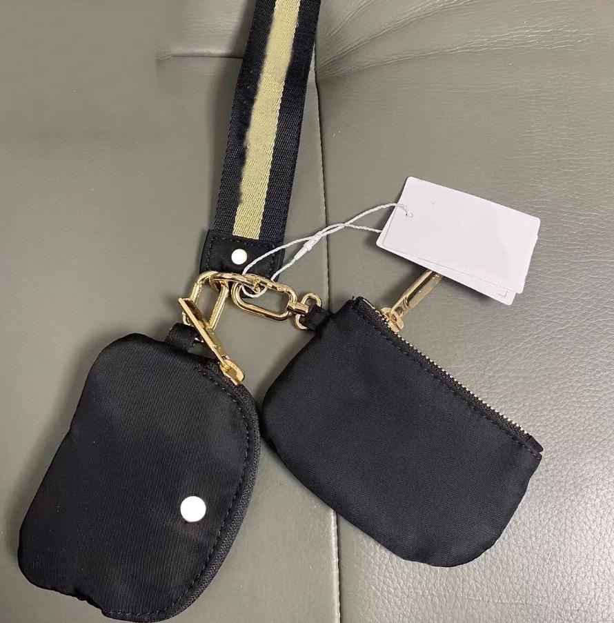 Black GOLd Yohain Yoga Bag Dual Pouch Mini Zip Around Wristlet Portable Designer Keychain Wallet Coin Purse Pockets In 20 Colours Wholesale