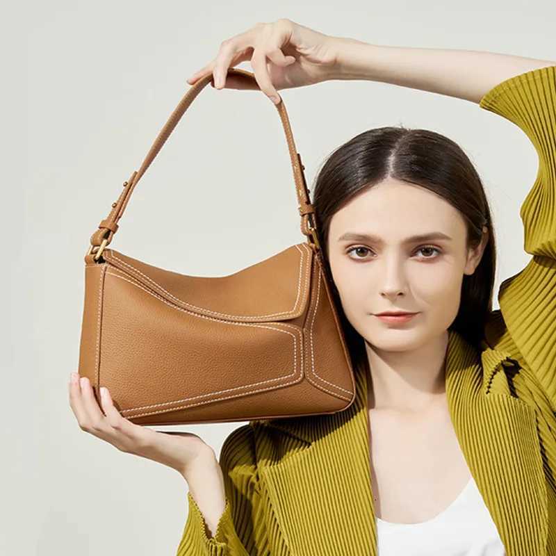 Luxury New Design Handbags Female Crossbody Bag Vintage High-end Geometry Genuine Cowhide Leather Bag Women Fashion Underarm BagW251118