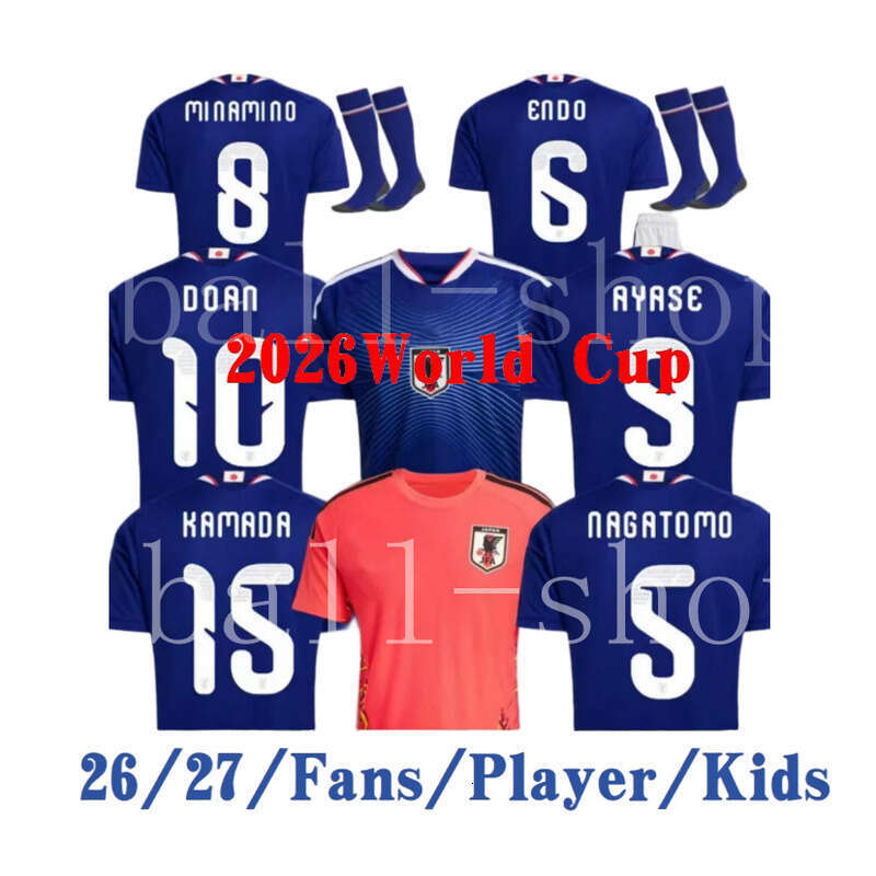Brand New 2026 World Cup Japan National Football Team Jerseys, Size 26/27, Player/fan Sizes, ISAGI ATOM ASANO MINAMINO Adult Men's And Children's Kits, Sizes S-4XL.