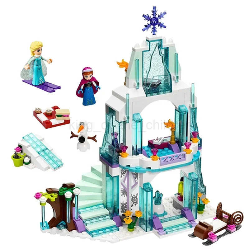 Disney Princess Magical Castle Set Little Mermaid Frozen Elsa Building Block Princess Bricks Toy Friends Kid Diy Birthday Gift W20250418