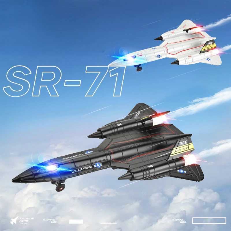 SR-71 Blackbird American reconnaissance plane fighter model airplane sound and light childrens toy ornaments collection gift C251118