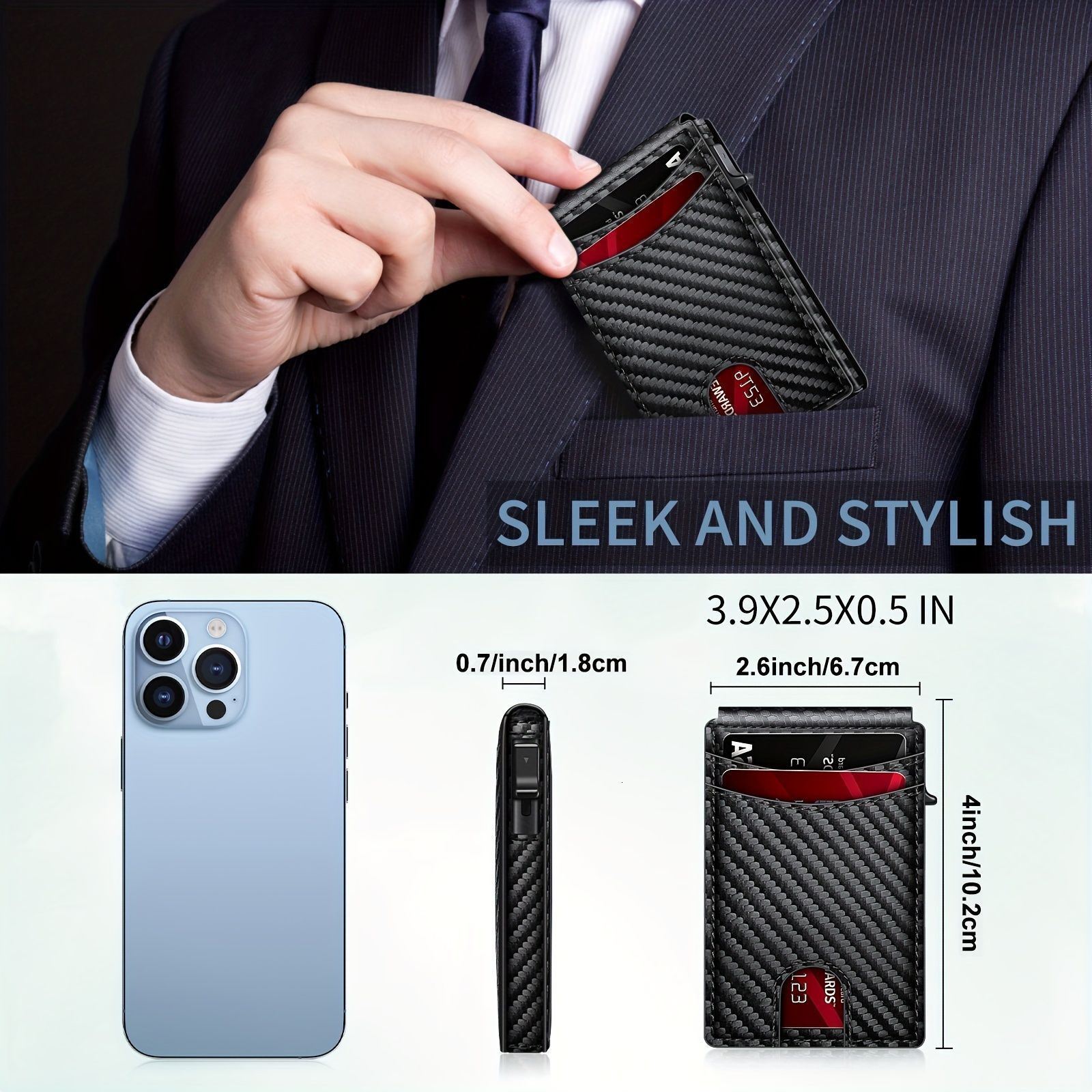Men's fashion designer bag Christmas gift wallet flip style card holder anti-theft wallet magnetic side push card sleeve