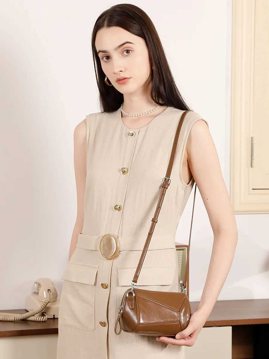 New Small Women Bag Lady Popular Commuter Boston Crossbody Messenger Female Genuine Leather Geometric Pillow Shoulder BagsW251118