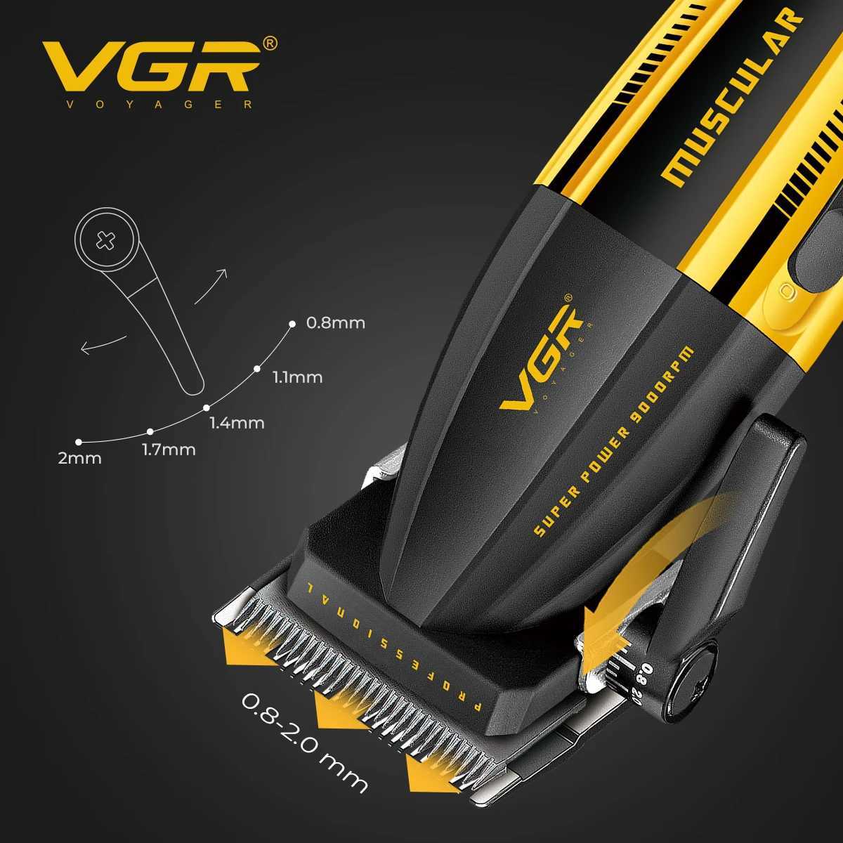VGR 9000RPM Hair Clipper Professional Clippers Adjustable Haircut Mane Cordless Hair Trimmer Electric Hair Clippers Men V-285W250418