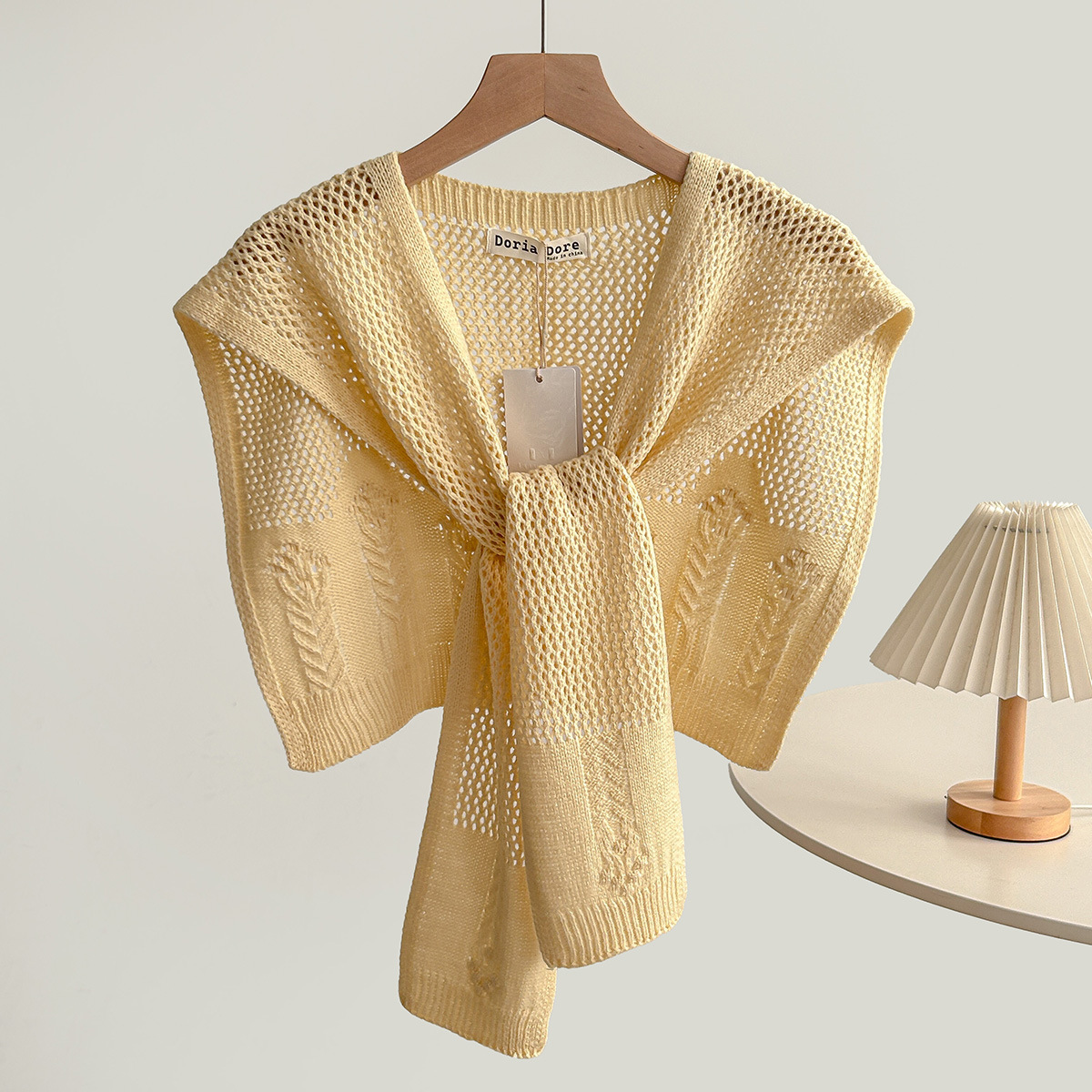 K415 New style solid color knitted small shawl for women with skirt, high-end spring and autumn thin neck protection shoulder fashionable