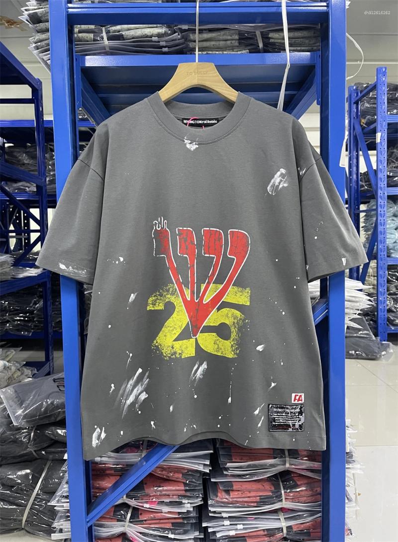 Men's T Shirts Washed RRR-123 Shirt Men Women High Quality Tops Tee RRR123