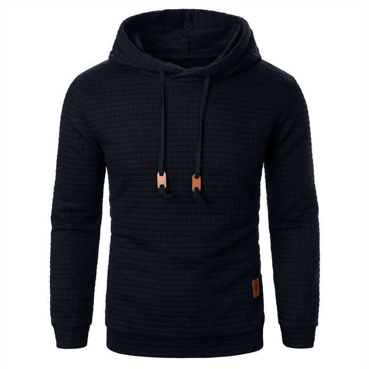 New autumn and winter European and American men's jacquard knitted sweaters, long-sleeved hoodies, warm color hooded sports tops W241230
