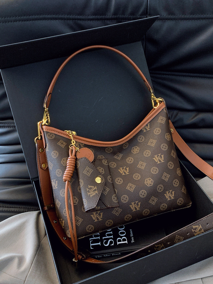 WK Shoulder Bag Handbag Crossbody Bag New Printed Underarm Bag Fashionable Retro Trendy Commuter Small Square Bag for woman Shopping Tote