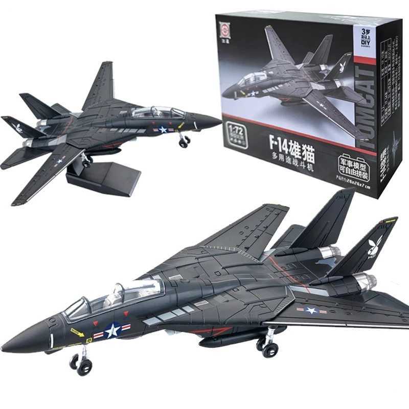 172 Creative Military Series Building Blocks New Black F14 Panda Multi Purpose Supersonic Fighter Model Toys For Kids Xmas Gift C251118