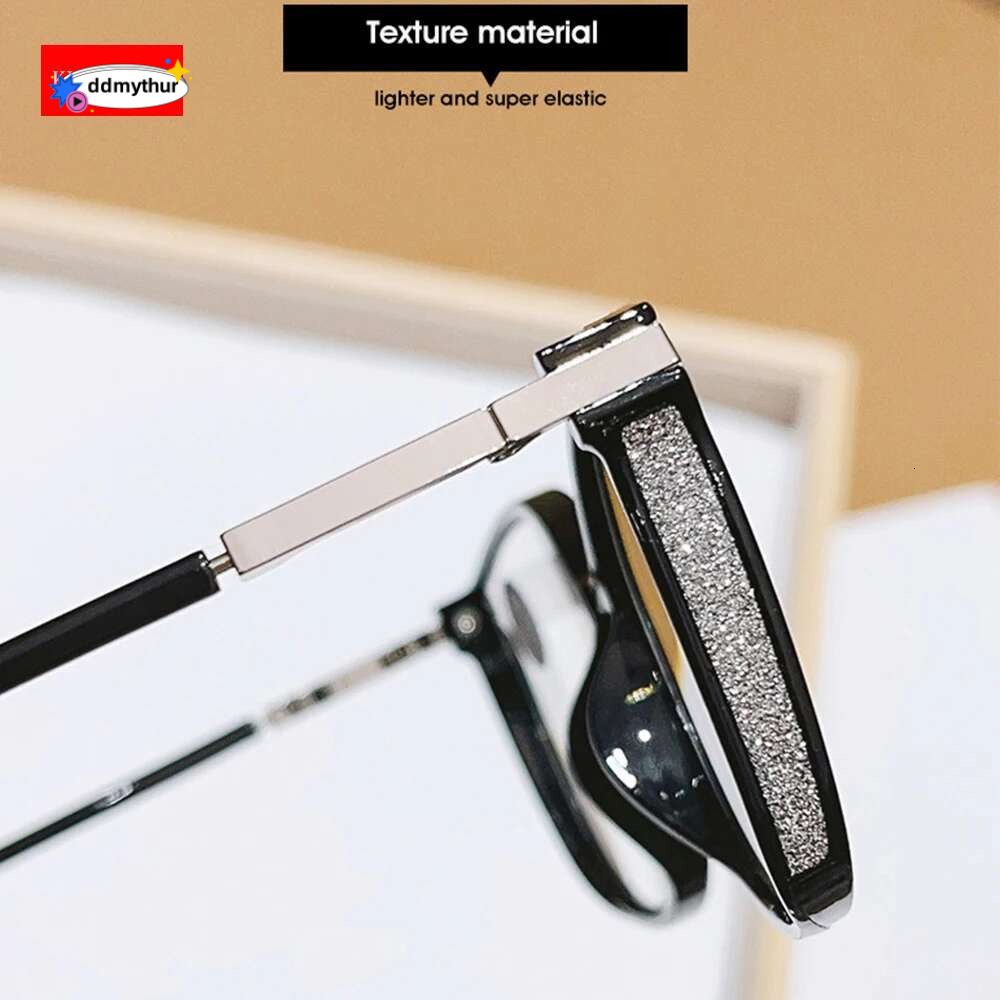 KLASSNUM Women Trendy Large Reading With Glitter Frame Magnifing Transparent Glasses Plus Eyewear +1.0+1.5+2.0+2.5+3.0 ddmythur