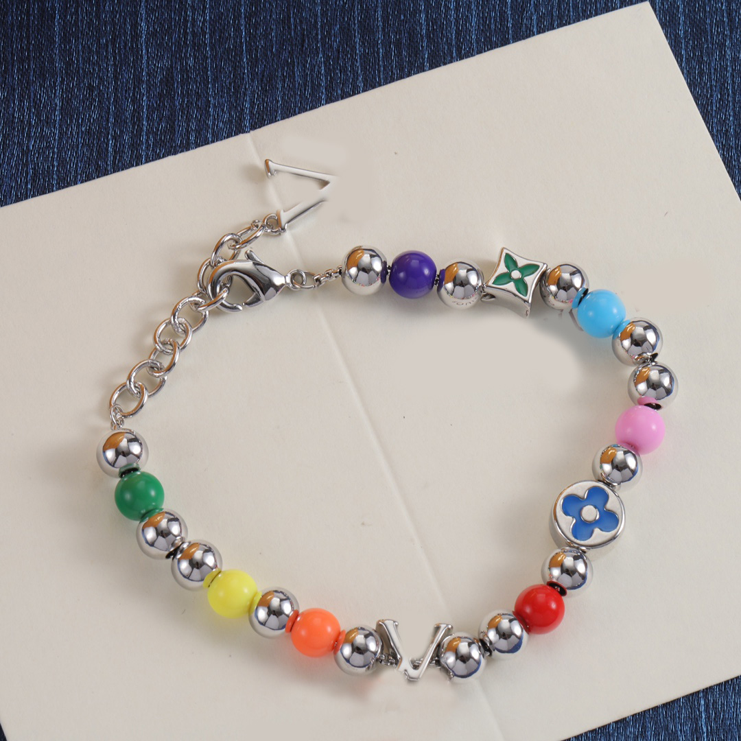 Designer Bracelet Luxury Beads Charm Bracelet Clover Pendant Gold Silver Plated Chain Bangle For Man Women Wedding Party Punk Rock Fashion Jewelry Christmas Gift