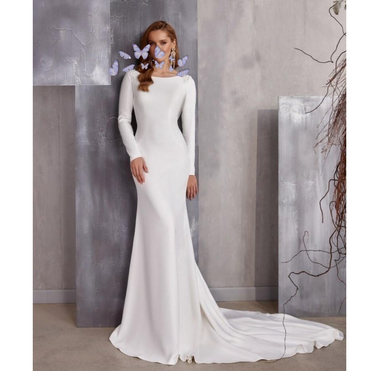 Exquiste Mermaid Wedding Dresses For Brides Long Sleeves Backless Bridal Gowns Robe de Mariee