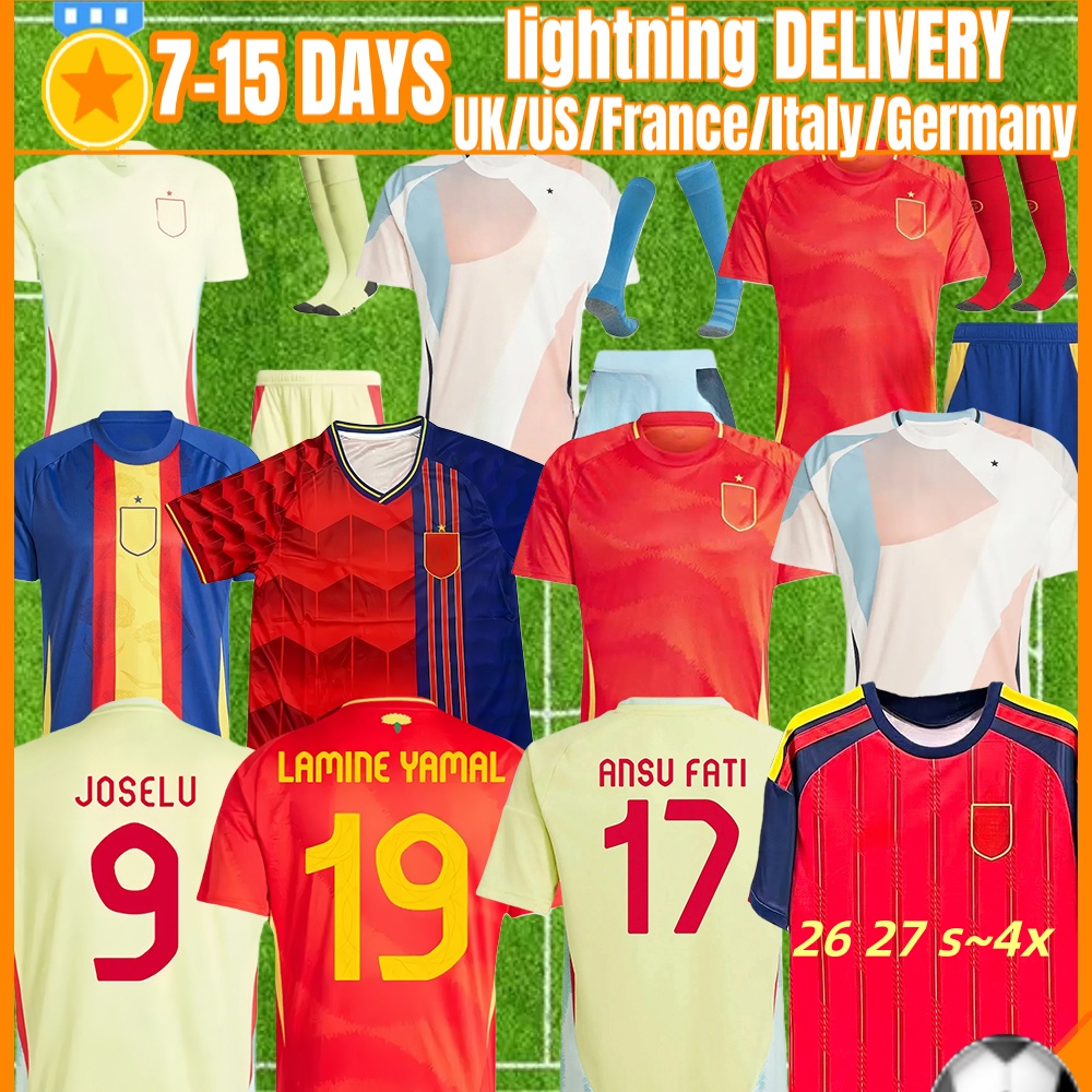 24 25 26 LAMINE YAMAL Spain soccer jerseys PEDRI 2025 2026 Espana MORATA CARVAL fans Player football shirt men woman kids kits OLMO FERRAN RODRIGO WILLIAMS JR