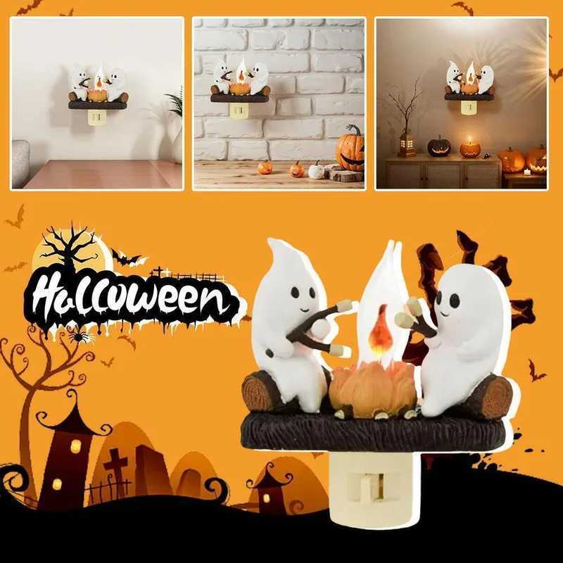 Halloween Ghost Campfire Fire Marshmallow Night Light Flickering Nightlight Gift M251118