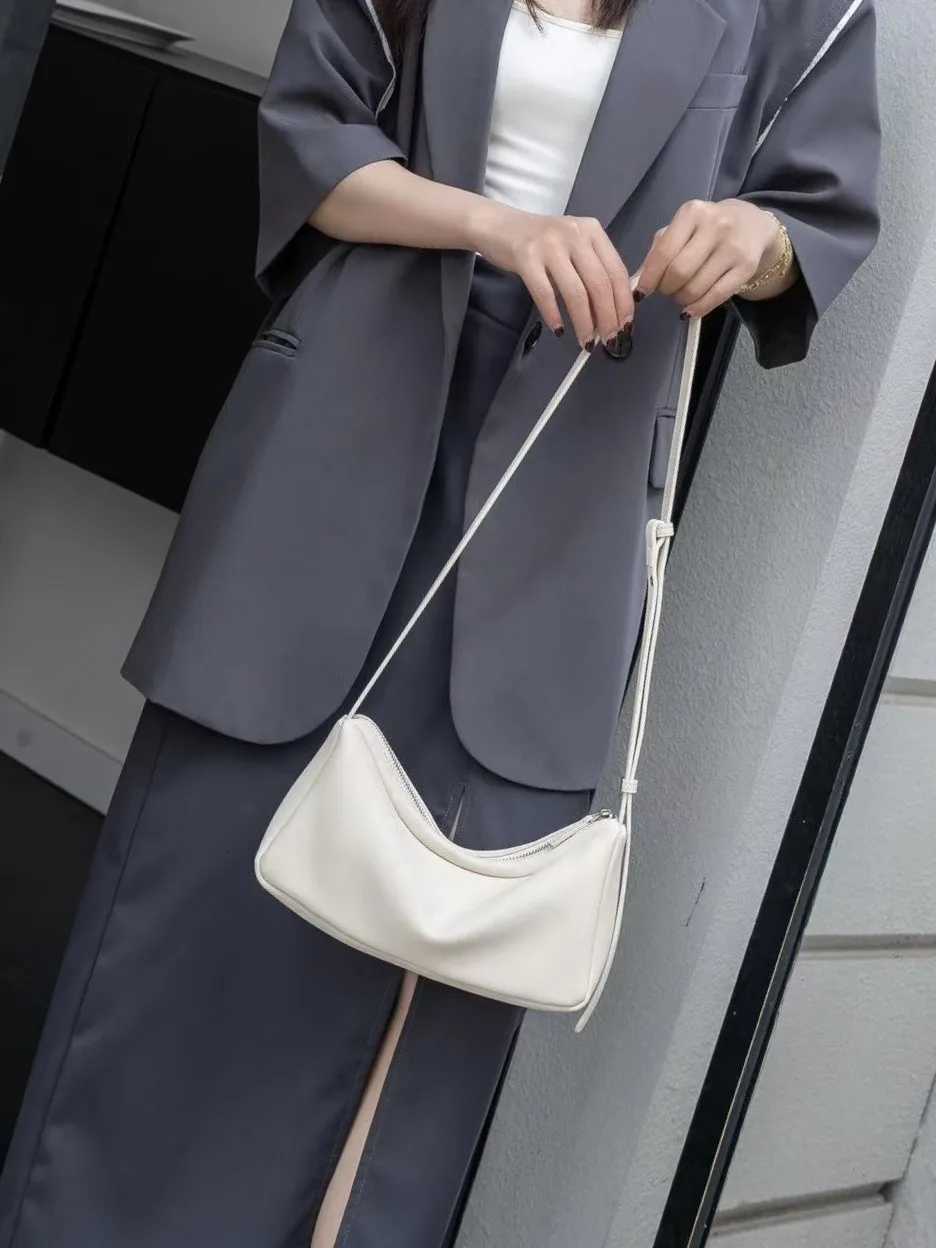 YANATARI Soft leather white bag leather bag Soft Leather minimalist Crossbody bag women female luxury Fashion handbagW251118