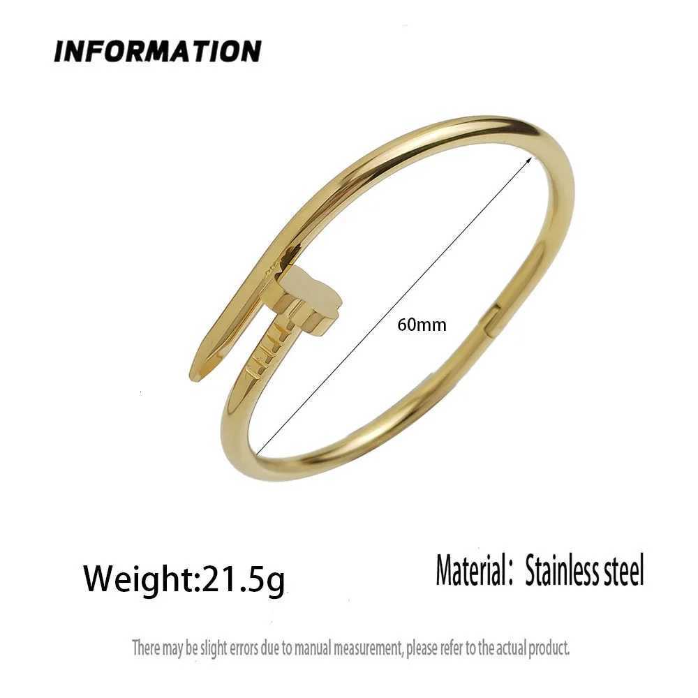 Personzed peach heart grass stl nail stainlESS stl gold-plated womens bangle elegant light luxury jewelry C251118
