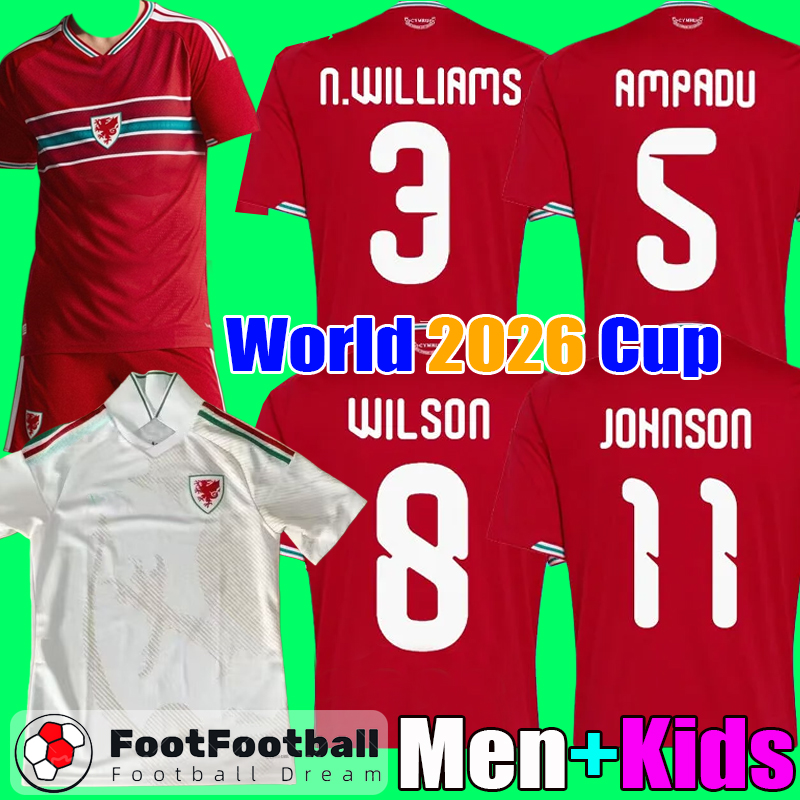 2026 Wales soccer jerseys kit de foot football 2025 25 26 home AWAY third Football shirt men kids Kit camisetas de futbol tops