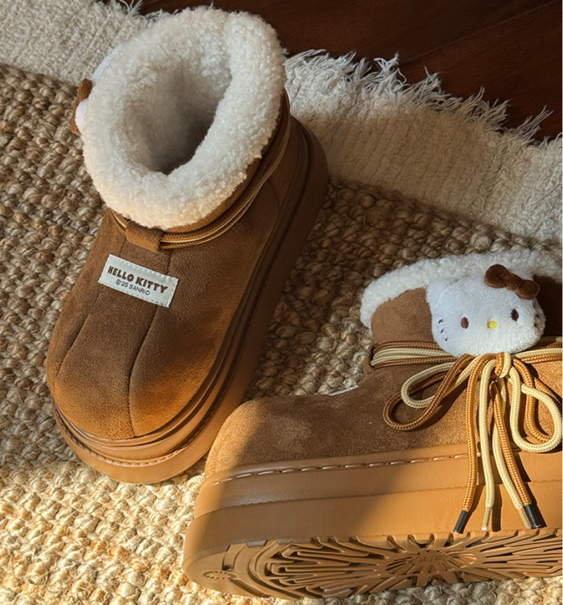 Free shipping, fashionable and versatile winter daily wear, thick-soled, height-increasing, anti-slip, suitable for outerwear, warm fleece snow boots 