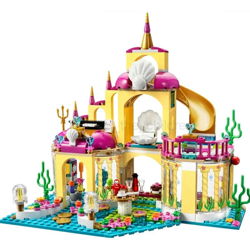 Disney Princess Magical Castle Set Little Mermaid Frozen Elsa Building Block Princess Bricks Toy Friends Kid Diy Birthday Gift W20250418