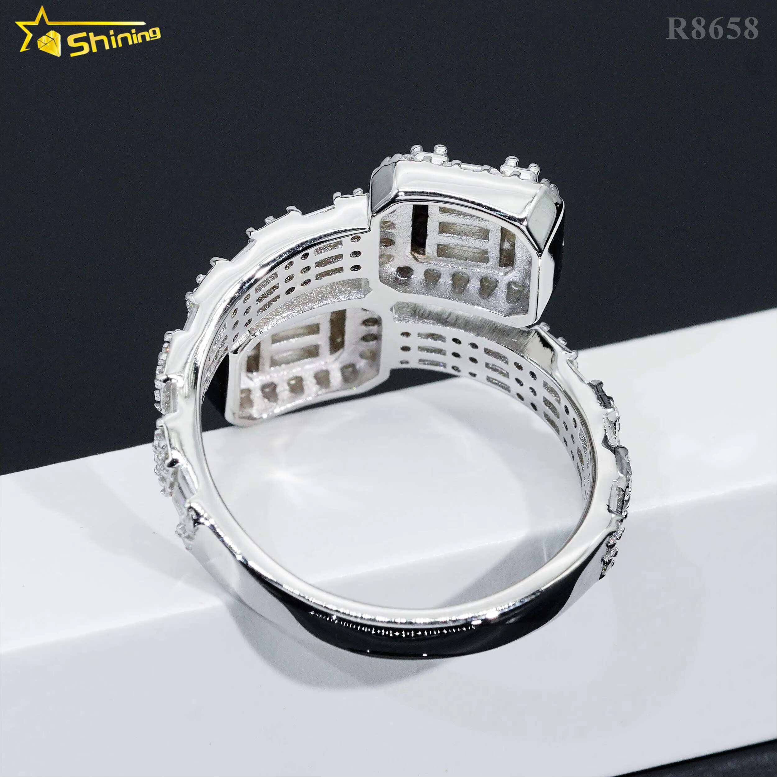 Hot Sale Designs baguette Mens Ring Gold Plated Sterling Sier Pass Dia Tester D Moissanite Iced Out Rings