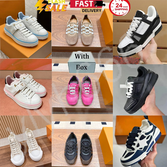 Designer Shoes lvs Sneakerins Shoes Casual Shoes Men's Low Skate Shoes Triple Pink Green Luminous Active Laser Orange Fashion Men's And Women's Outdoor Flats Size 36-45